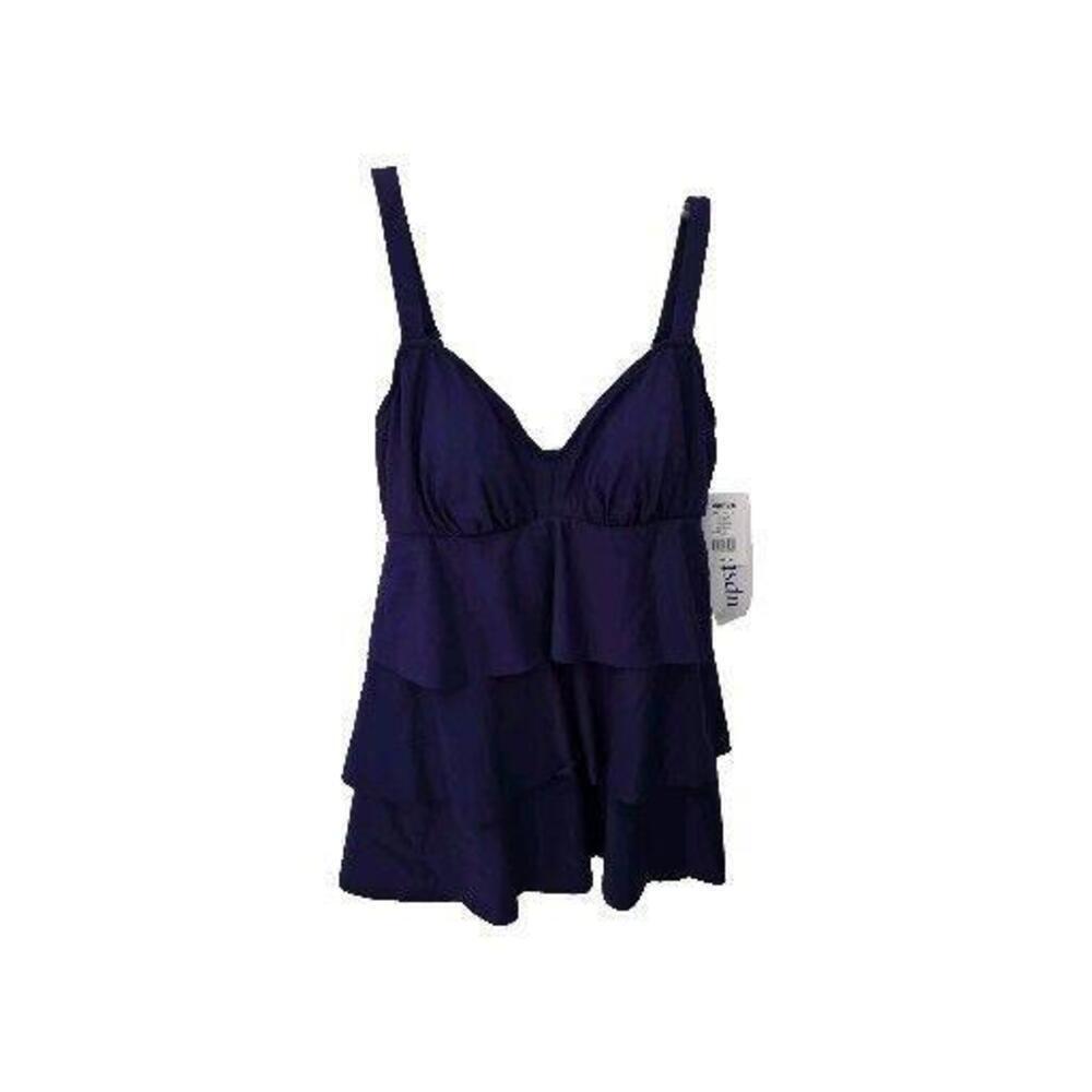 Women's Swimsuit‎ New Kohl's Tummy Slimmer Black Colors Eggplant Size 10